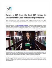 Pursue a BCA from the Best BCA College in Uttarakhand for Good Understanding of the Field.docx