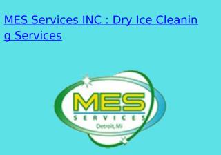 MES Services INC - Hire Best Dry Ice Blasting Company in Michigan, Ohio and North Illinois.pptx